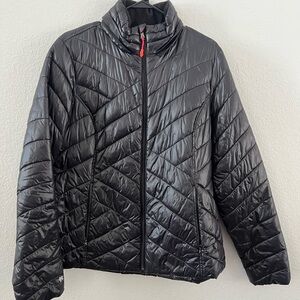 Tek Gear Black Puffer Jacket with Red Accents